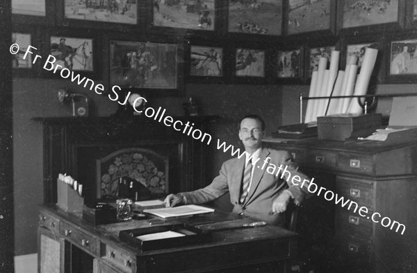 DUNSANY CASTLE  COL PLUNKETT IN HIS OFFICE